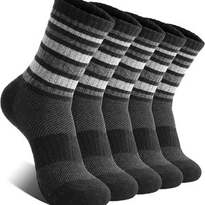 Womens Merino Wool Hiking Socks Thermal Winter Warm Crew Cushion Compression Work Moisture Wicking Socks 5 Pairs
